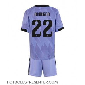 Real Madrid Antonio Rudiger #22 Bortatröja Barn 2022-23 Kortärmad (+ korta byxor)